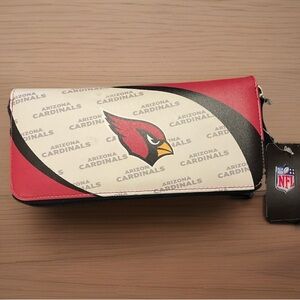 Arizona Cardinals NFL Red Zip Around Wallet with Wrist Strap-Officially Licensed
